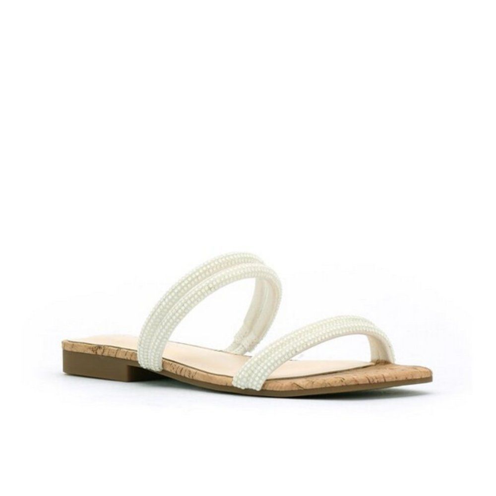 Jessica Simpson Sz.10 White Raexe 2 Slip-on Strappy Slide Sandals            285